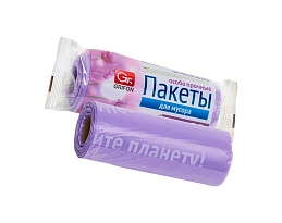 Мешки для мусора 35 л, ароматизированные, сиреневые, в рулоне 20 шт., ПНД, 12 мкм, 560х530 мм, GRIFON Полевые Цветы, 100-034 в Курске