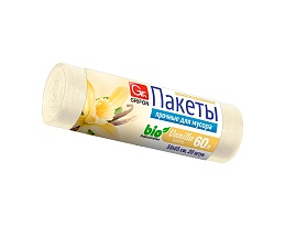 Мешки для мусора 60 л, ароматизированные, Ваниль, бежевые, в рулоне 20 шт., ПНД, 9 мкм, 650х550 мм, GRIFON Aroma, 101-023 V в Курске