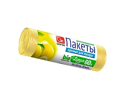 Мешки для мусора 60 л, ароматизированные, Лимон, желтые, в рулоне 20 шт., ПНД, 9 мкм, 650х550 мм, GRIFON Aroma, 101-023 Li в Курске