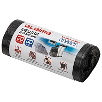 Мешки для мусора 20 л, черные, в рулоне 30 шт., ПНД, 8 мкм, 500х450 мм, LAIMA, 601376 в Курске