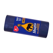 Мешки для мусора 160 л, синие, рулон 10 шт., ПВД, 35 мкм, 1100х900 мм, Уфа Пак, МВ1755 (МВ 160-10ср) в Курске