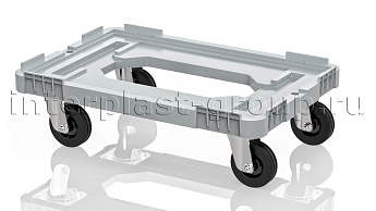 Тележка пластиковая с отверстием без тормозов серая в Курске Тележка пластиковая с отверстием без тормозов серая в Курске