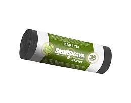 Мешки для мусора 30 л, черные, в рулоне 25 шт., ПНД, 7 мкм, 580х480 мм, SIBIRSKAYA, 101-003 S в Курске