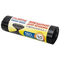 Мешки для мусора 160 л, черные, в рулоне 10 шт., ПВД, 30 мкм, 1200х900 мм, LAIMA ULTRA, 607694 в Курске