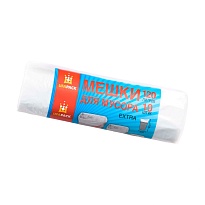 Мешки для мусора 120 л, белые, рулон 10 шт., ПНД, 12 мкм, 1100х690 мм, Эконом, МЭ2622 (МНЭ 120-10б) в Курске