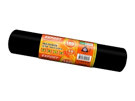 Мешки для мусора 180 л, ароматизированные, черные, в рулоне 10 шт., ПВД, 80 мкм, 1100х930 мм, EXPORT, exp18010142 в Курске