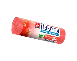 Мешки для мусора 60 л, ароматизированные, Клубника, красные, в рулоне 20 шт., ПНД, 9 мкм, 650х550 мм, GRIFON Aroma, 101-023 K в Курске