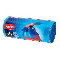 Мешки для мусора 35 л, с ушками, синие, в рулоне 30 шт., ПНД, 10,5 мкм, 640х500 мм, PACLAN Multitop, 600819 в Курске