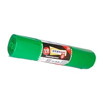 Мешки для мусора 300 л, зеленые, в рулоне 10 шт., ПВД 65 мкм, 1400х1000 мм, МЕШКОFF, 4922 в Курске