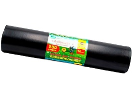 Мешки для мусора 280 л, ароматизированные, черные, в рулоне 10 шт., ПВД 110 мкм, 1400х930 мм, Добрыня, Dob28010black в Курске