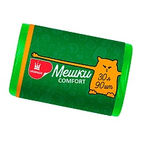 Мешки для мусора 30 л, зеленые, в рулоне 90 шт., ПНД, 6 мкм, 560х480 мм, Comfort, М4268 в Курске