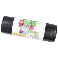Мешки для мусора 220 л, черные, в рулоне 10 шт., ПВД, 29 мкм, 1100х830 мм, Концепция Быта ЭкоДом, 604924 в Курске
