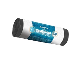 Мешки для мусора 120 л, черные, в рулоне 10 шт., ПНД, 14 мкм, 1100х700 мм, SIBIRSKAYA, 101-008 S в Курске
