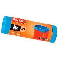 Мешки для мусора 80 л, синие, в рулоне 20 шт., ПНД, 12 мкм, 900х700 мм, PACLAN Classic, 606335 в Курске