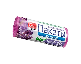 Мешки для мусора 30 л, ароматизированные, Лаванда, сиреневые, в рулоне 20 шт., ПНД, 9 мкм, 560х530 мм, GRIFON Aroma, 101-020 La в Курске