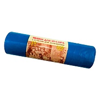 Мешки для мусора 100 л, с завязками, синие, в рулоне 10 шт., ПВД, 40 мкм, 840х670 мм, Концепция Быта Vitalux, 604933 в Курске